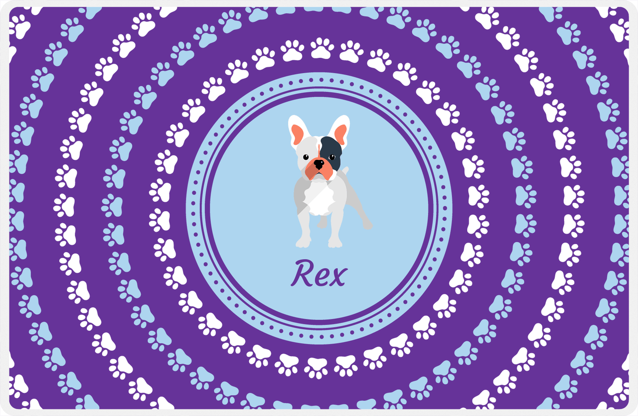 Personalized Dogs Placemat XII - Paw Circles - French Bulldog -  View