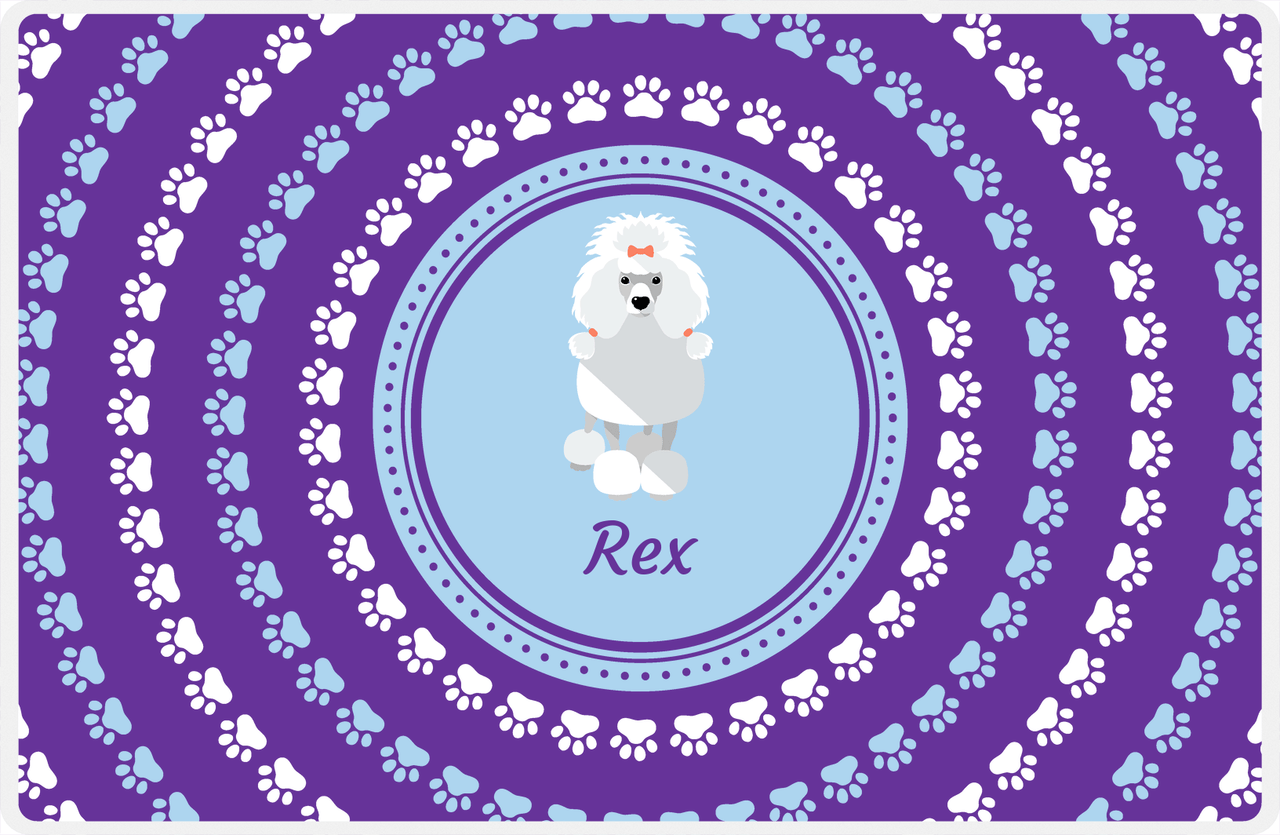 Personalized Dogs Placemat XII - Paw Circles - Poodle -  View