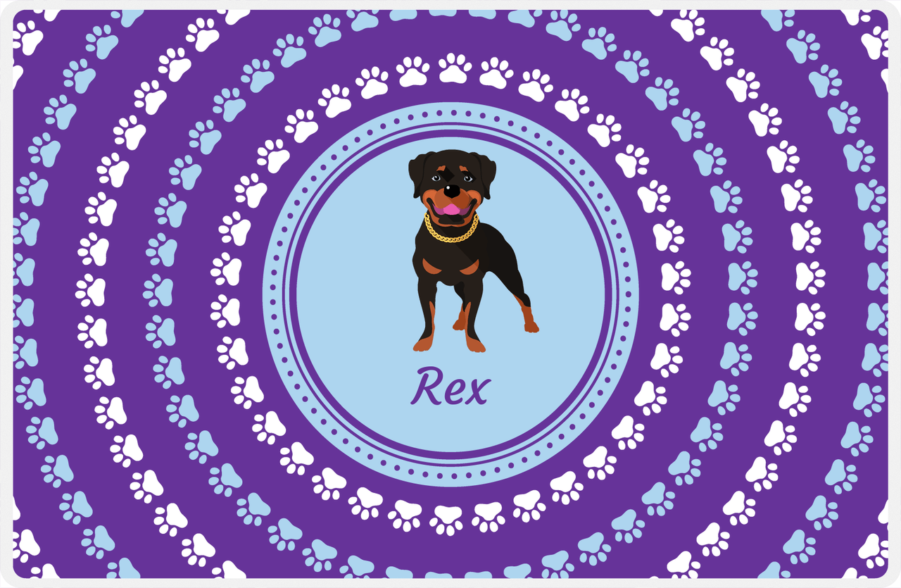 Personalized Dogs Placemat XII - Paw Circles - Rottweiler -  View