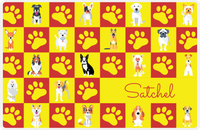 Thumbnail for Personalized Dogs Placemat XIII - Paw Squares - Red and Yellow -  View