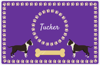 Thumbnail for Personalized Dogs Placemat XIV - Gold Tag - American Staffordshire Terrier -  View