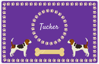 Thumbnail for Personalized Dogs Placemat XIV - Gold Tag - Beagle -  View