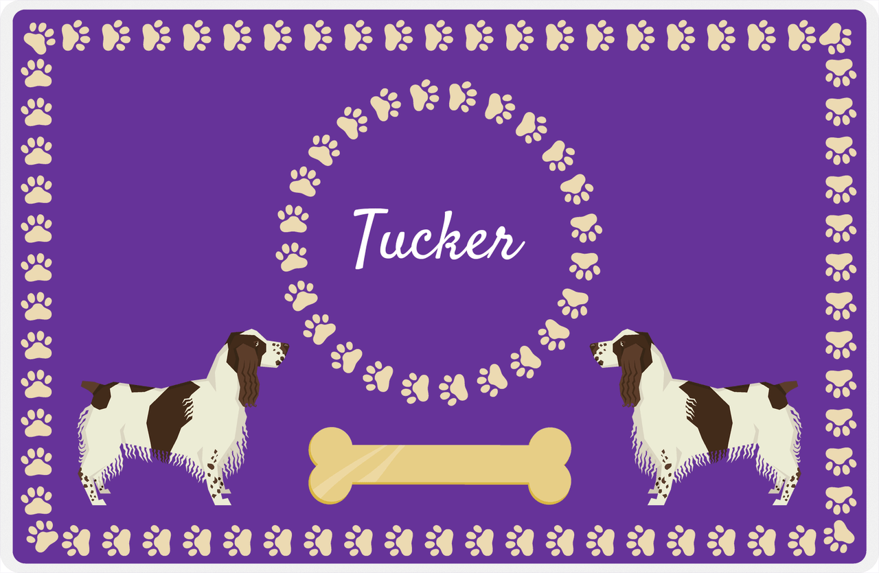 Personalized Dogs Placemat XIV - Gold Tag - English Springer Spaniel -  View