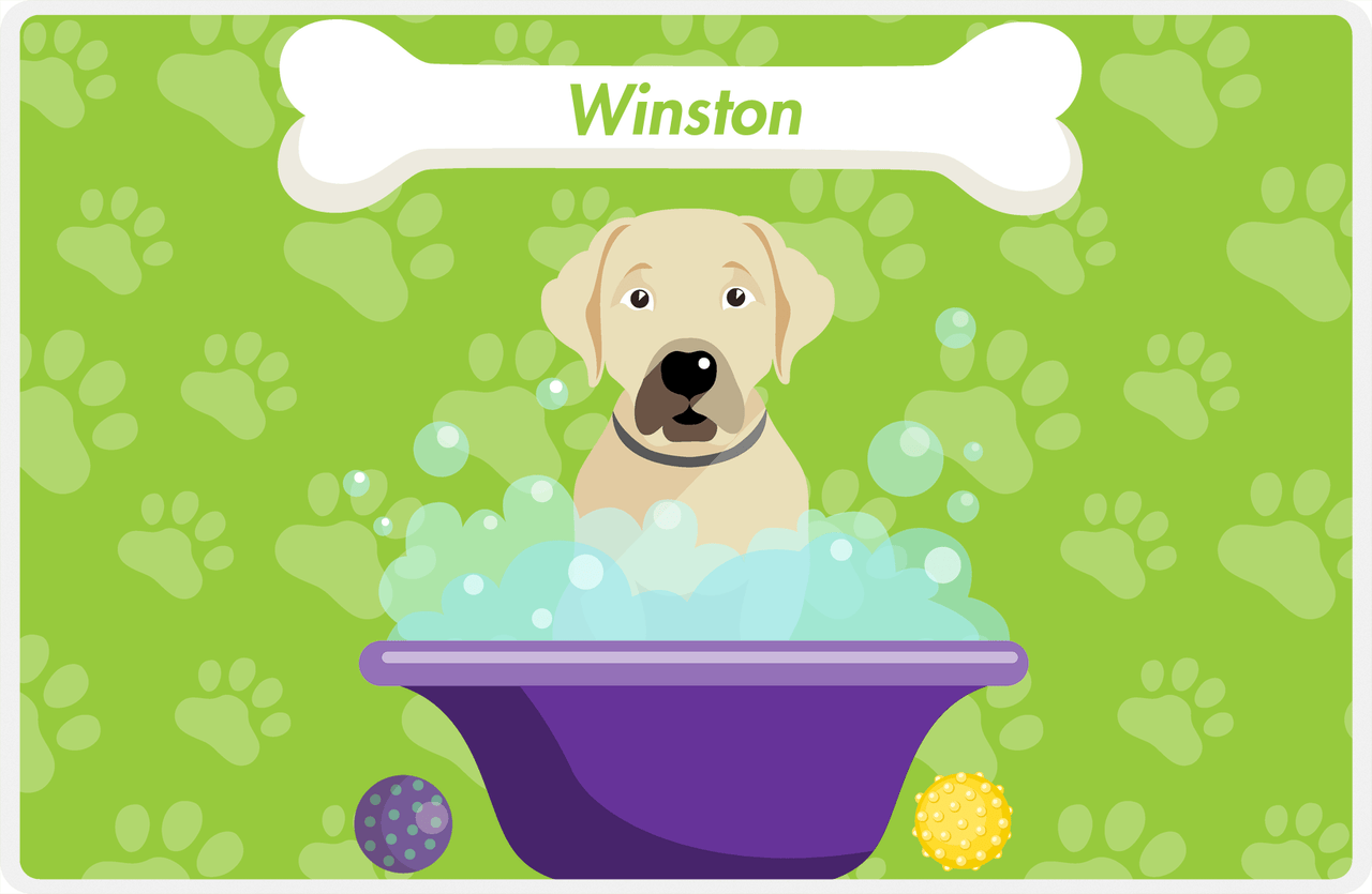 Personalized Dogs Placemat XV - Dog Wash - Labrador Retriever -  View