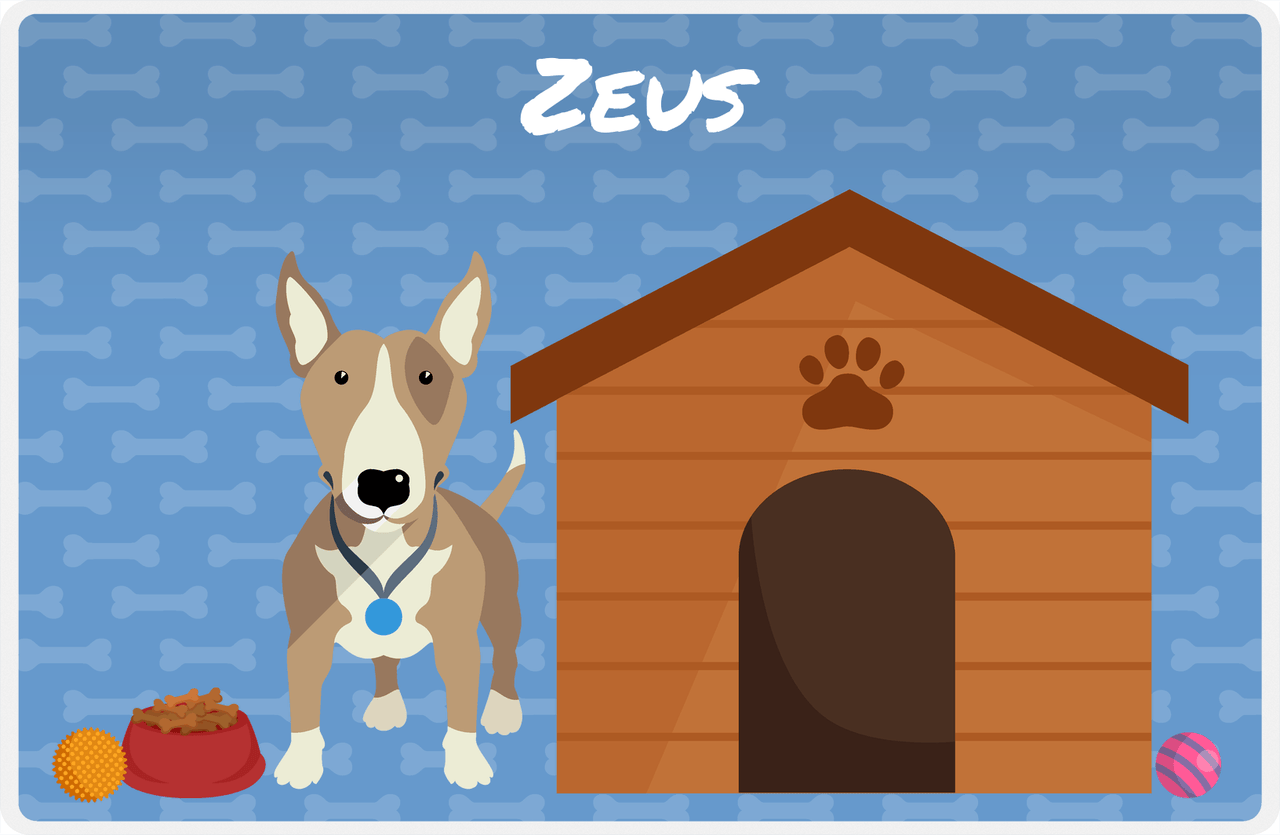 Personalized Dogs Placemat XVI - Dog House - Bull Terrier -  View