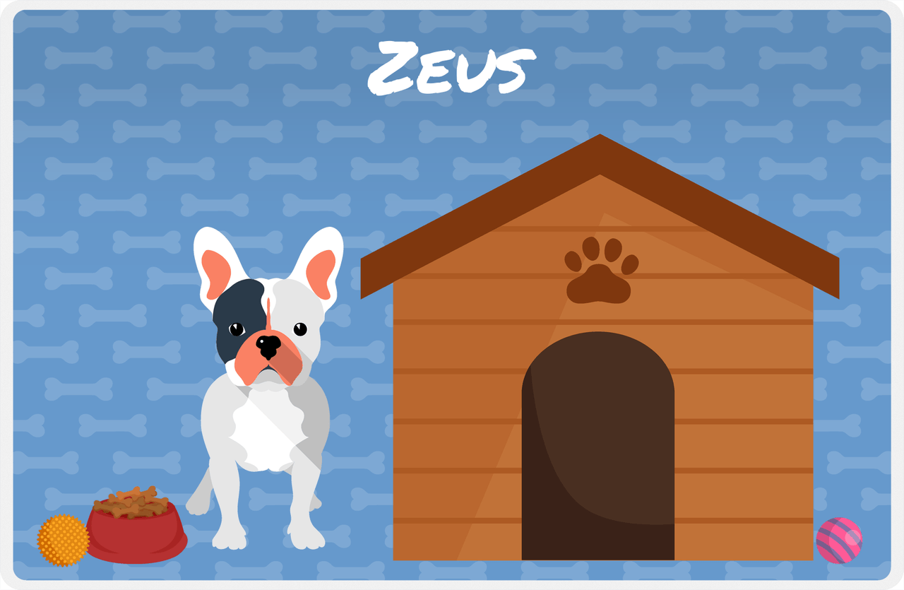 Personalized Dogs Placemat XVI - Dog House - French Bulldog -  View
