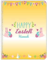 Thumbnail for Personalized Easter Notebook II - Easter Bunny - Yellow Background - Front View