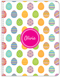 Thumbnail for Personalized Easter Notebook IV - Easter Eggs - Circle Nameplate - Front View
