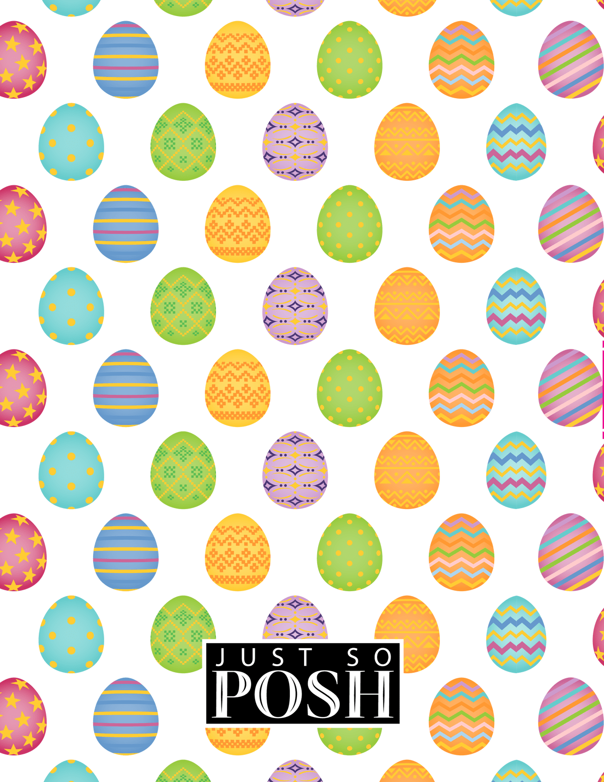 Personalized Easter Notebook IV - Easter Eggs - Circle Ribbon Nameplate - Back View