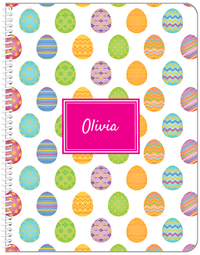 Thumbnail for Personalized Easter Notebook IV - Easter Eggs - Rectangle Nameplate - Front View