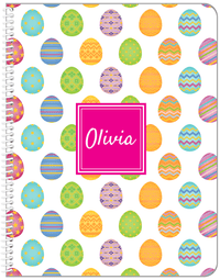 Thumbnail for Personalized Easter Notebook IV - Easter Eggs - Square Nameplate - Front View