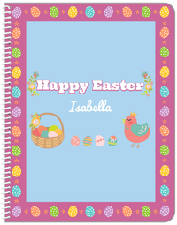 Thumbnail for Personalized Easter Notebook VII - Easter Eggs - Blue Background - Front View