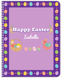 Thumbnail for Personalized Easter Notebook VII - Easter Eggs - Purple Background - Front View