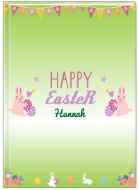 Thumbnail for Personalized Easter Journal II - Easter Bunny - Green Background - Front View