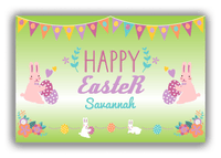 Thumbnail for Personalized Easter Canvas Wrap & Photo Print II - Easter Bunny - Green Background - Front View