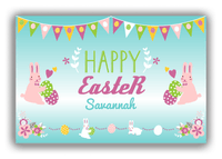 Thumbnail for Personalized Easter Canvas Wrap & Photo Print II - Easter Bunny - Teal Background - Front View