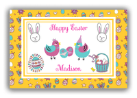 Thumbnail for Personalized Easter Canvas Wrap & Photo Print III - Spring Birds - Yellow Background - Front View