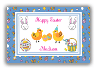 Thumbnail for Personalized Easter Canvas Wrap & Photo Print III - Spring Birds - Blue Background - Front View