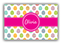 Thumbnail for Personalized Easter Canvas Wrap & Photo Print IV - Egg Pattern - Circle Ribbon Nameplate - Front View