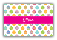 Thumbnail for Personalized Easter Canvas Wrap & Photo Print IV - Egg Pattern - Ribbon Nameplate - Front View
