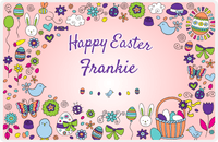 Thumbnail for Personalized Easter Placemat I - Easter Doodle - Pink Background -  View