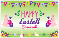 Thumbnail for Personalized Easter Placemat II - Easter Bunny - Green Background -  View