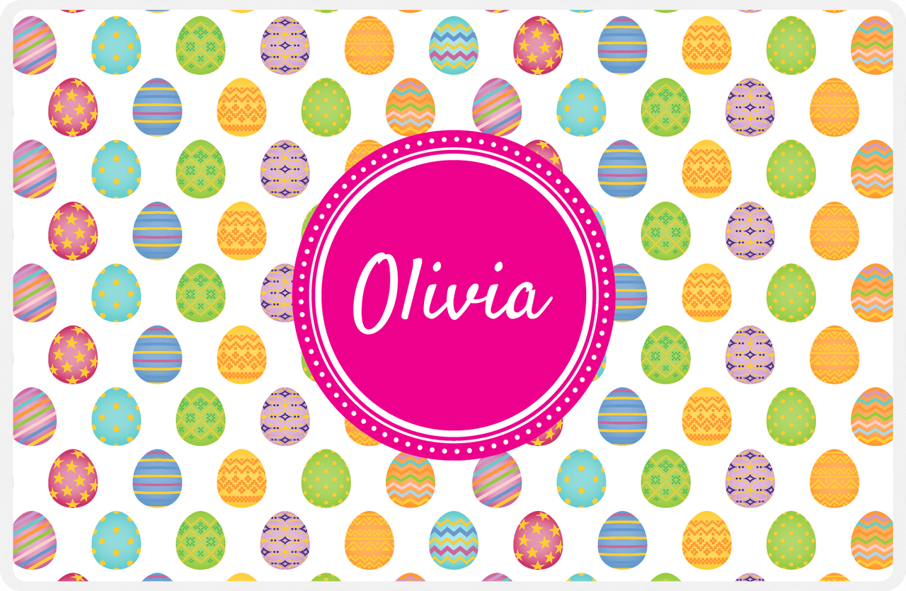 Personalized Easter Placemat IV - Egg Pattern - Circle Nameplate -  View