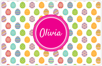 Thumbnail for Personalized Easter Placemat IV - Egg Pattern - Circle Nameplate -  View