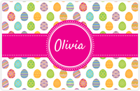 Thumbnail for Personalized Easter Placemat IV - Egg Pattern - Circle Ribbon Nameplate -  View