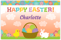 Thumbnail for Personalized Easter Placemat V - Easter Basket - Orange Background -  View