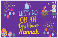 Thumbnail for Personalized Easter Placemat IX - Egg Hunt - Purple Background -  View