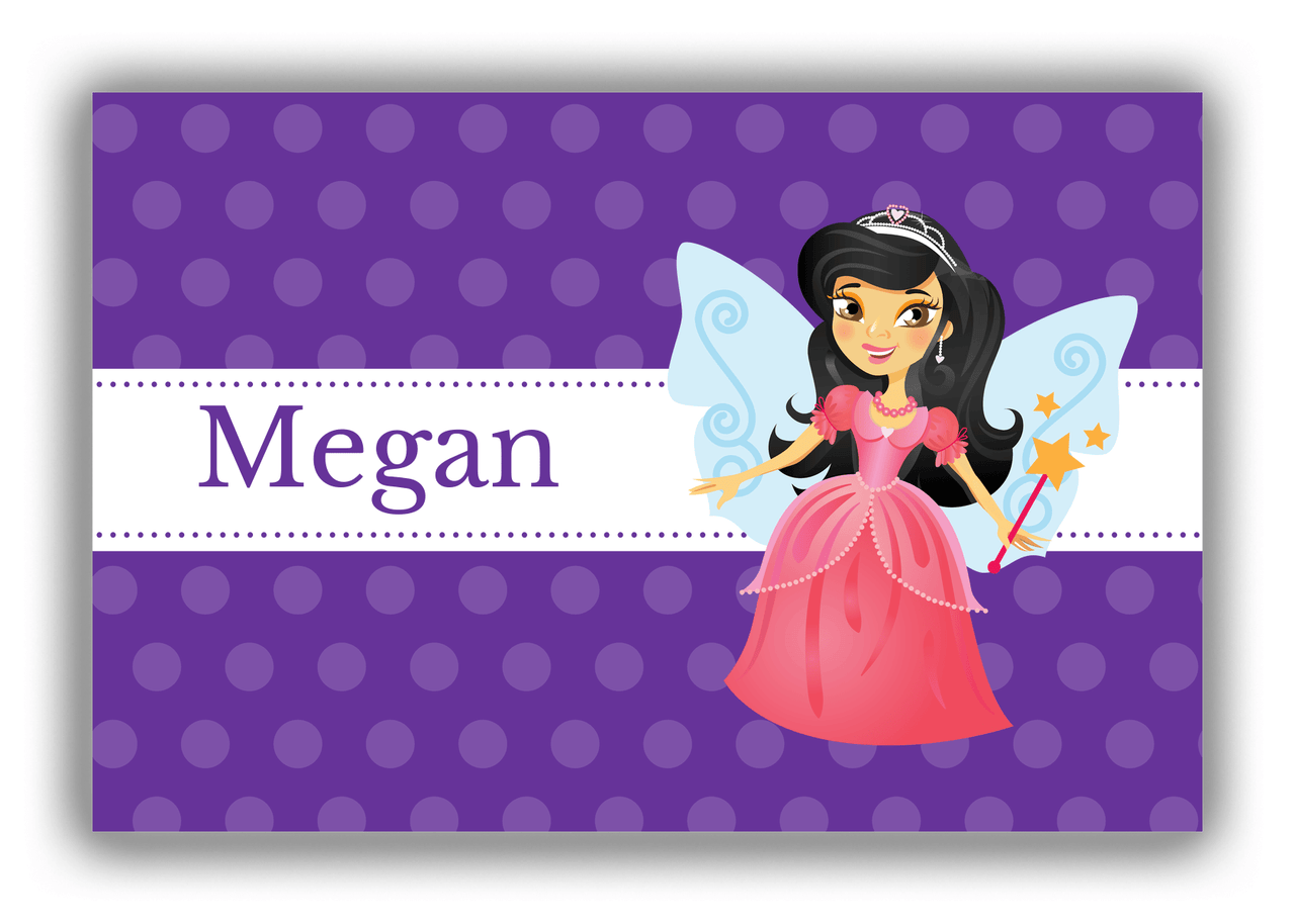 Personalized Fairy Canvas Wrap & Photo Print VI - Ribbon Fairy - Black Hair Fairy II - Front View