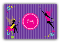 Thumbnail for Personalized Fairy Canvas Wrap & Photo Print IX - Purple Background with Vertical Stripes - Front View