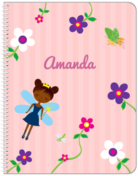 Thumbnail for Personalized Fairy Notebook IV - Flower Fairy - Black Fairy I - Front View