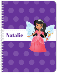 Thumbnail for Personalized Fairy Notebook VI - Ribbon Nameplate - Black Fairy I - Front View