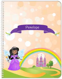 Thumbnail for Personalized Fairy Notebook VII - Dragonfly Ribbon - Black Fairy II - Front View