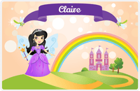 Thumbnail for Personalized Fairy Placemat VII - Dragonfly Ribbon - Black Hair Fairy -  View