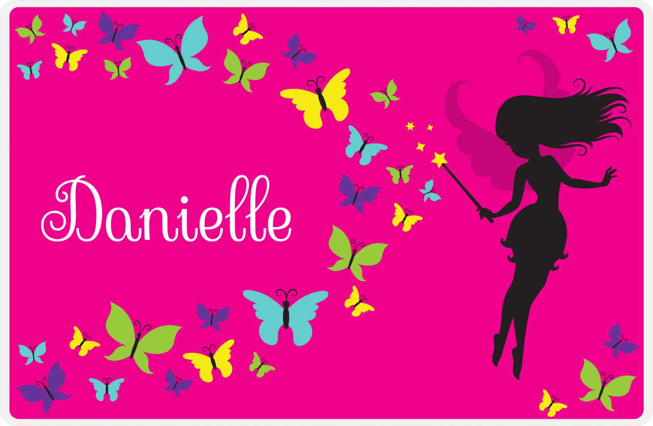 Personalized Fairy Placemat VIII - Butterfly Fairy - Pink Background -  View