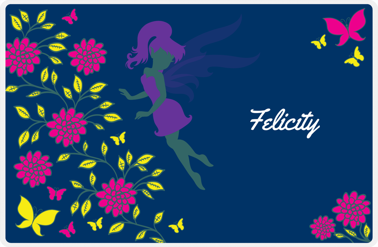 Personalized Fairy Placemat X - Butterfly Fairy - Blue Background -  View