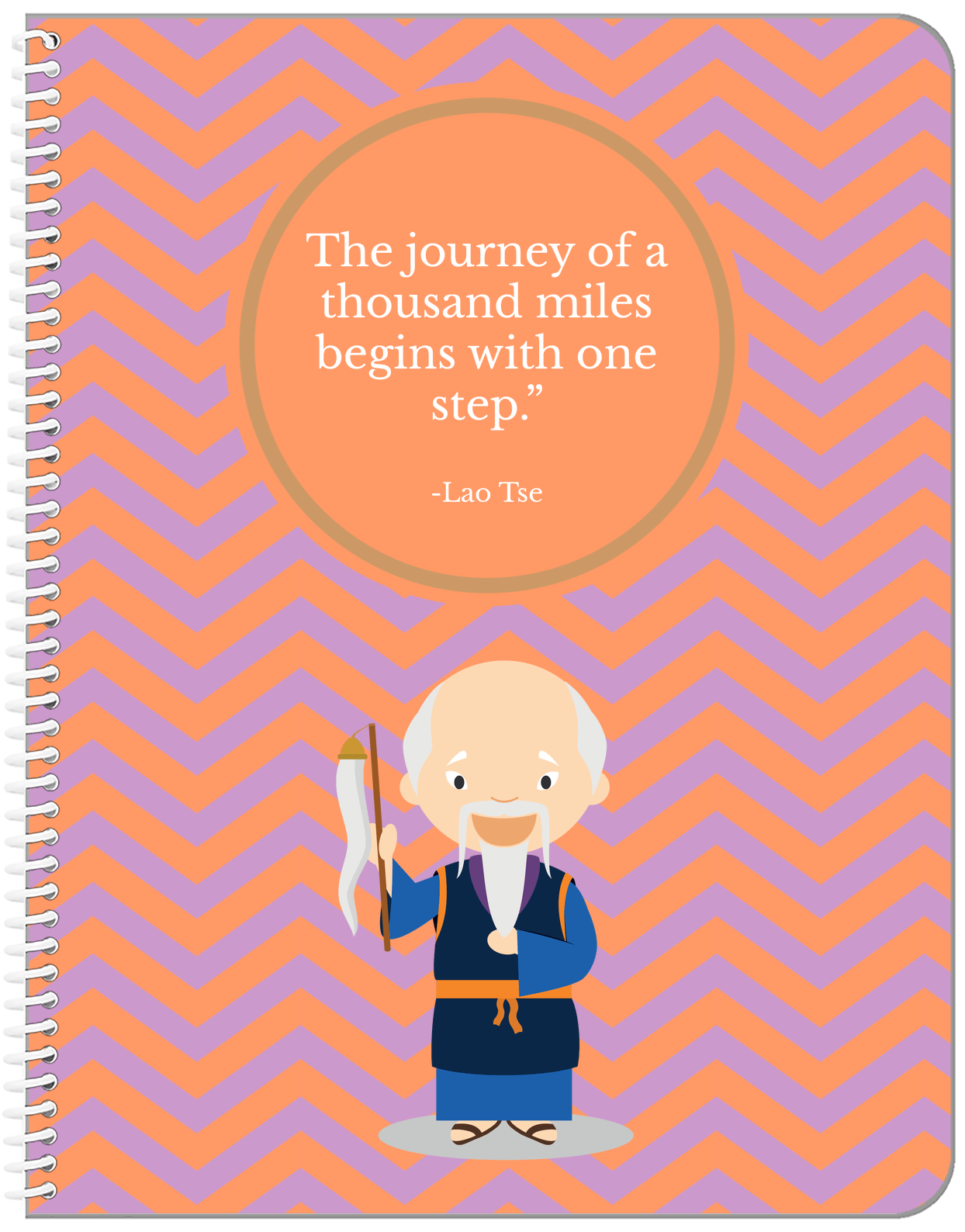 Famous Quotes Notebook - Lao Tse - Front View