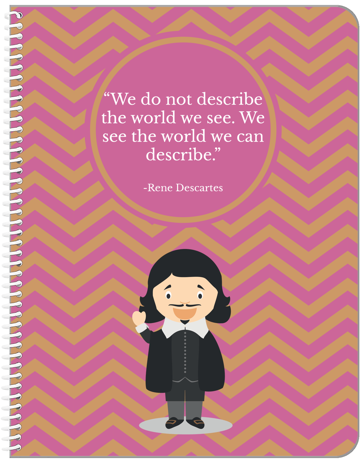 Famous Quotes Notebook - Rene Descartes - Front View