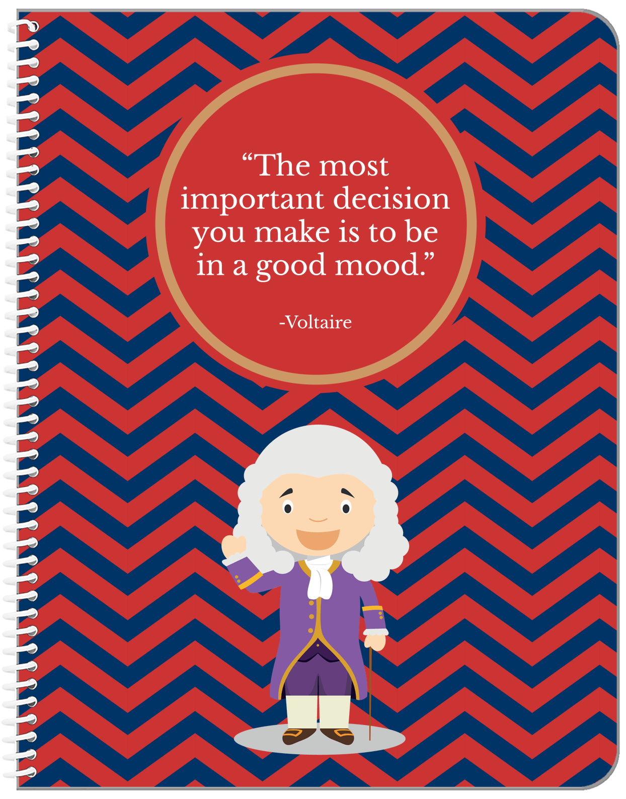 Famous Quotes Notebook - Voltaire - Front View