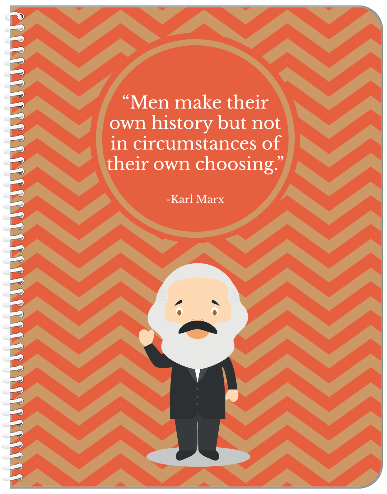Famous Quotes Notebook - Karl Marx - Front View