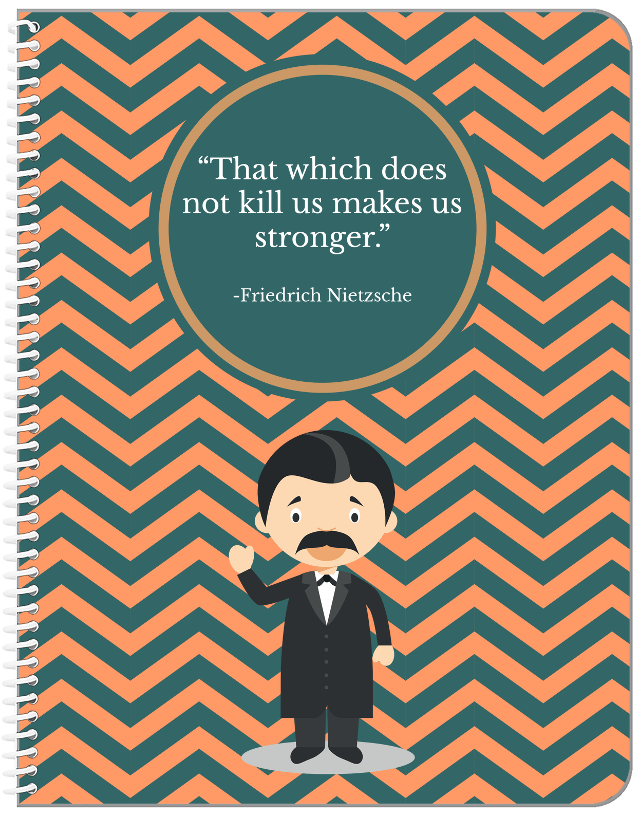Famous Quotes Notebook - Friedrich Nietzsche - Front View