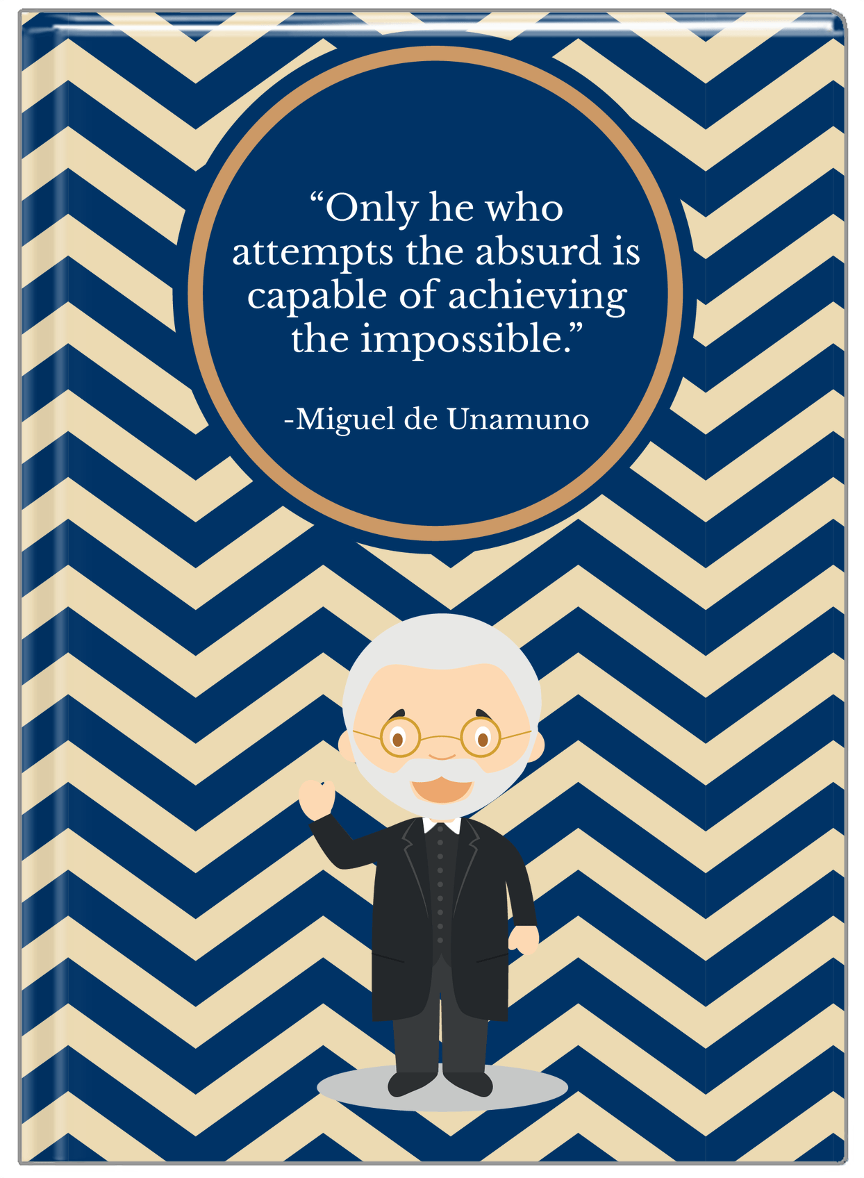 Famous Quotes Journal - Miguel de Unamuno - Front View