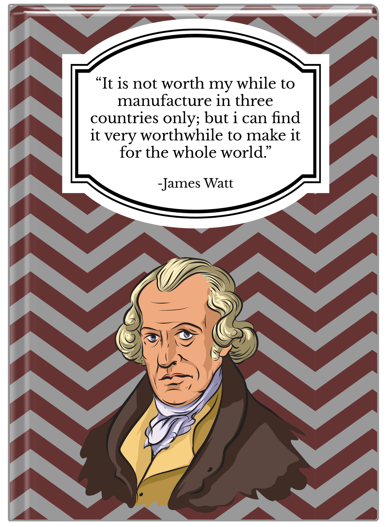 Famous Quotes Journal - James Watt - Front View
