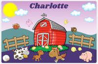 Thumbnail for Personalized Farm Animals Placemat I - Horse Trot - Purple Background -  View
