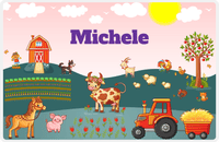 Thumbnail for Personalized Farm Animals Placemat XI - Growing Goodness - Pink Background -  View