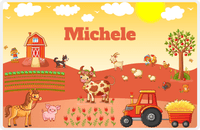Thumbnail for Personalized Farm Animals Placemat XI - Growing Goodness - Yellow Background -  View