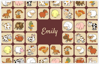 Thumbnail for Personalized Farm Animals Placemat XIII - Animals Squared - Brown Background -  View